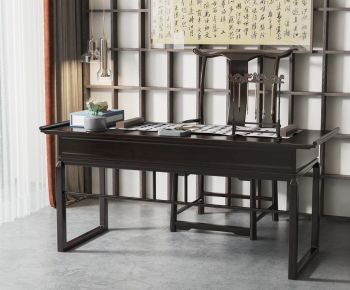 New Chinese Style Computer Desk And Chair-ID:993407962