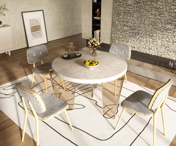 French Style Dining Table And Chairs-ID:980426075