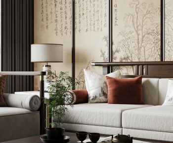 New Chinese Style A Living Room-ID:348570111