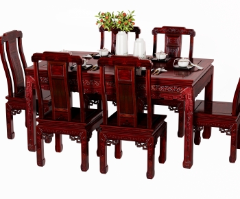 中式实木餐桌椅组合-ID:572629934