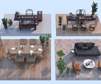 新中式茶桌椅组合-ID:324353936