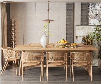 Modern Wabi-sabi Style Dining Table And Chairs-ID:939070942