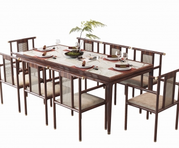 新中式长方形餐桌椅-ID:580563077