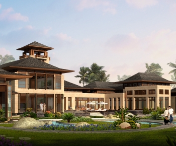 Southeast Asian Style Villa Appearance-ID:520520281