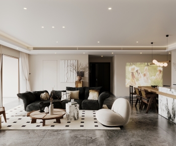 Wabi-sabi Style A Living Room-ID:350056895