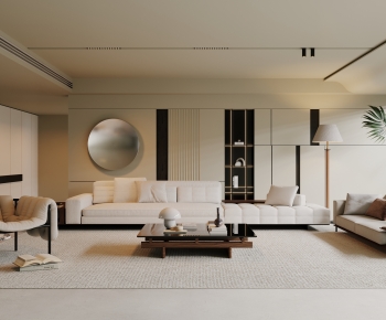 Modern Wabi-sabi Style A Living Room-ID:834964992