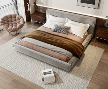 Modern Double Bed-ID:651810241