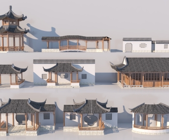 Chinese Style Ancient Architectural Buildings-ID:808609011