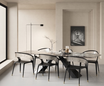 Modern Wabi-sabi Style Dining Table And Chairs-ID:550373084