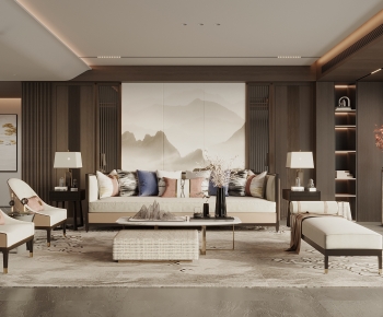New Chinese Style A Living Room-ID:537411935