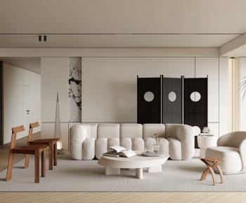 Modern Wabi-sabi Style A Living Room-ID:324361097