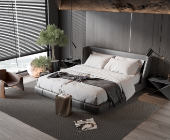 Modern Double Bed-ID:258532051