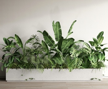 现代绿植花箱3D模型