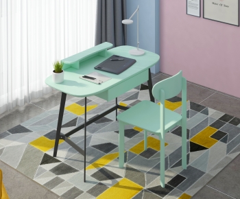 Nordic Style Computer Desk And Chair-ID:949187997
