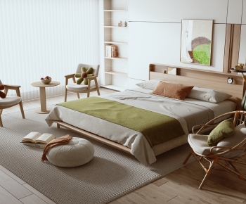 Nordic Style Double Bed-ID:977010017