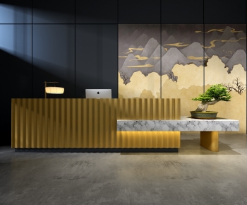 New Chinese Style Reception Desk-ID:106277946