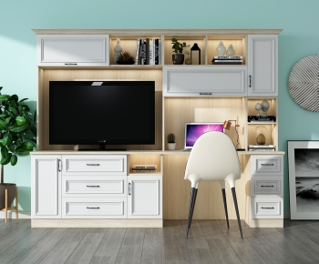 Simple European Style Computer Desk And Chair-ID:104408985
