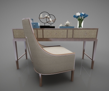 New Chinese Style Computer Desk And Chair-ID:204597004