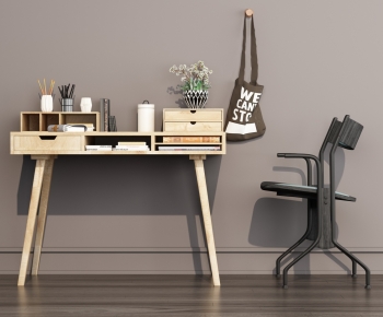 Industrial Style Computer Desk And Chair-ID:878151895