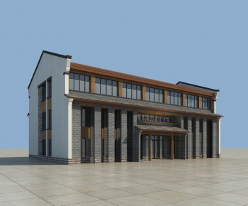 New Chinese Style Building Appearance-ID:174547918