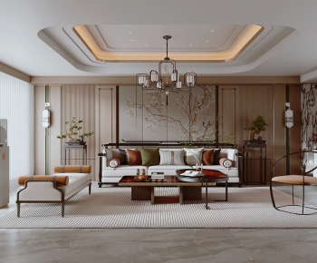 New Chinese Style A Living Room-ID:945765023