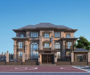 New Chinese Style Villa Appearance-ID:554034954