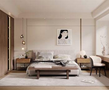Wabi-sabi Style Bedroom-ID:966410664