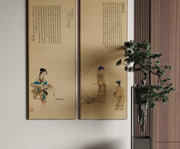 新中式人物书法装饰画-ID:460078003