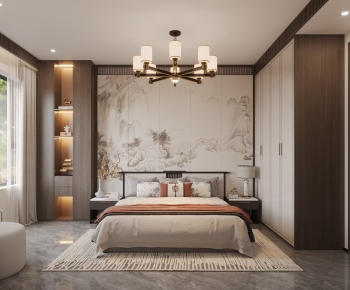 New Chinese Style Bedroom-ID:965972905