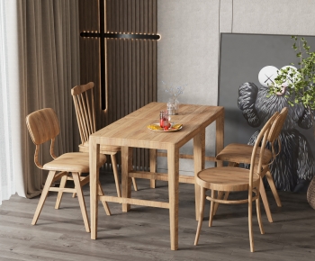 北欧实木餐桌椅-ID:878644945
