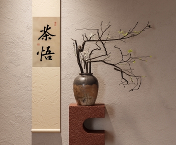 新中式陶器花瓶摆件，花艺-ID:369817023