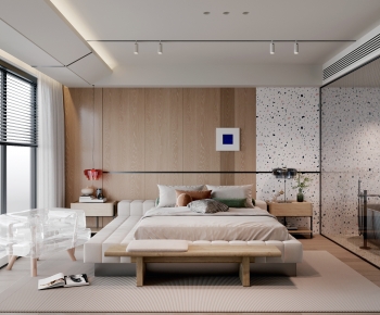 Modern Wabi-sabi Style Bedroom-ID:551238069