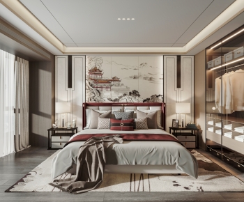 New Chinese Style Bedroom-ID:345664987