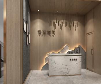 New Chinese Style Office Reception Desk-ID:501386885