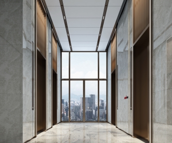 Modern Office Elevator Hall-ID:496084937