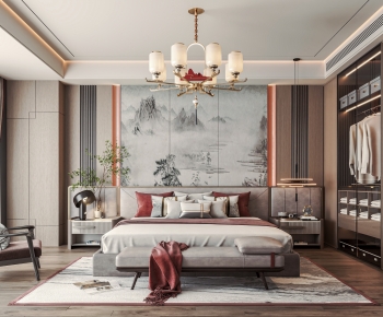 New Chinese Style Bedroom-ID:313436993