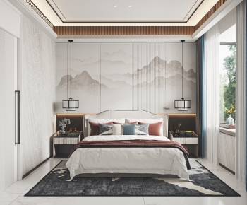 New Chinese Style Bedroom-ID:245126012