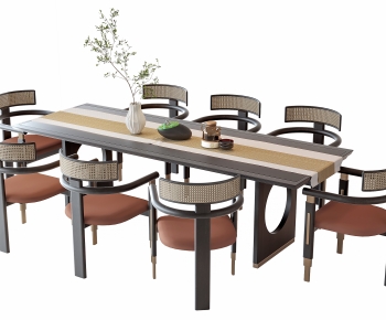 新中式长方形餐桌椅-ID:999522927