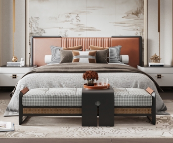 New Chinese Style Double Bed-ID:962508924