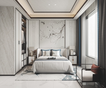 New Chinese Style Bedroom-ID:407526972
