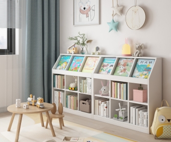 现代儿童书柜，边几，书籍-ID:202884914