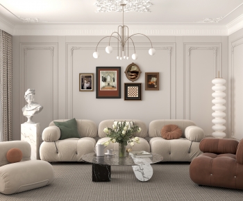 French Style A Living Room-ID:350425008