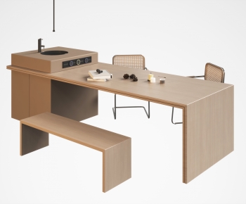 Modern Wabi-sabi Style Dining Table And Chairs-ID:336786032