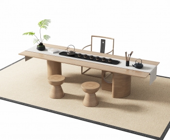 新中式茶桌椅 凳子-模型ID【1625095】