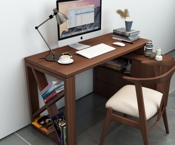 Modern Computer Desk And Chair-ID:845748908