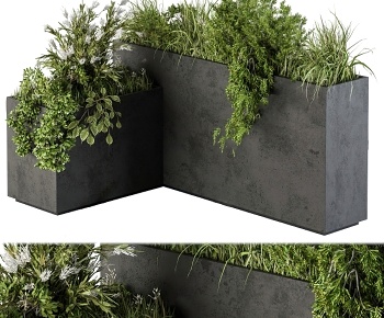 现代植物花箱3D模型