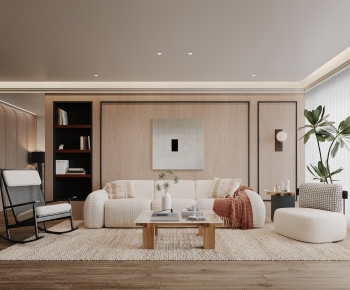 Modern Wabi-sabi Style A Living Room-ID:974224097