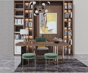 Modern Computer Desk And Chair-ID:725002056