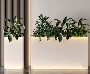 现代植物花箱3D模型