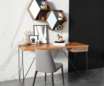 Modern Computer Desk And Chair-ID:392127997